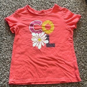 Coral Kids T-Shirt with Daisy Graphic